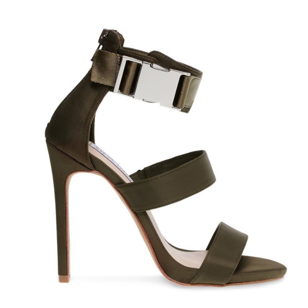 Steve Madden Olive Green Buckle Strap Heels